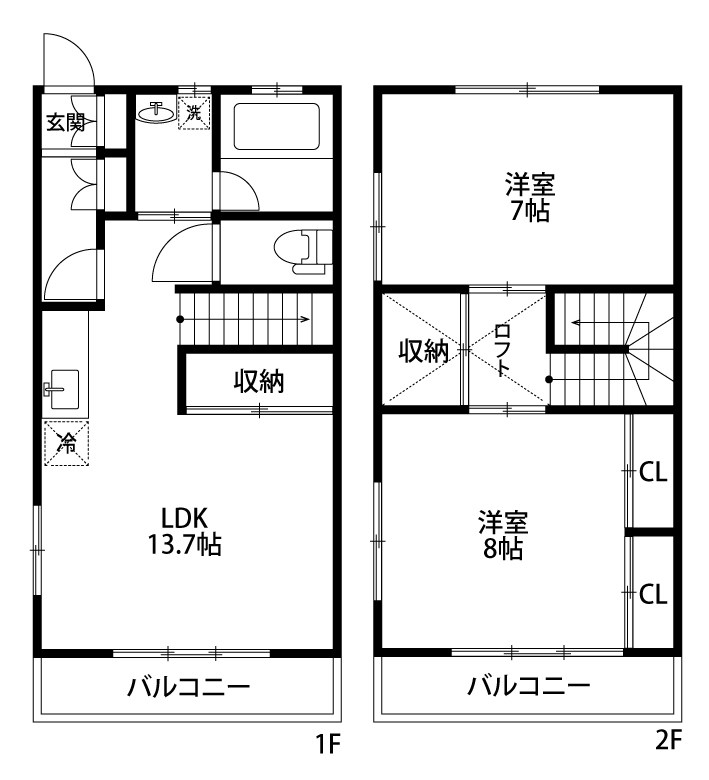 ClapClap A 2号室 間取り