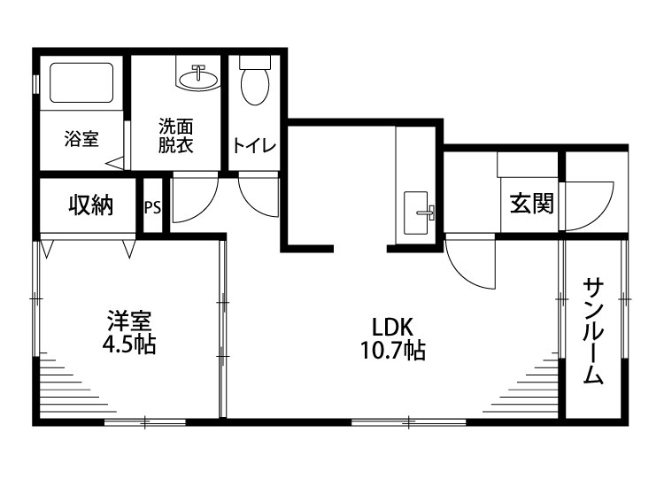 サンハイム・ラベスト B-1号室 間取り