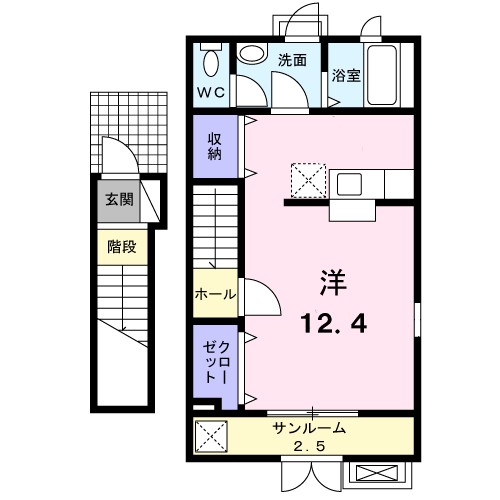メリオル 201号室 間取り