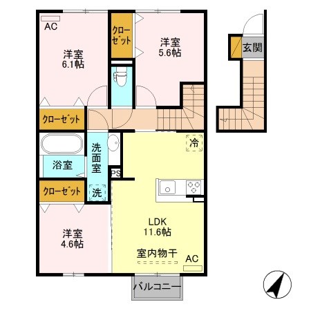 サニーコート　Ⅱ  202号室 間取り