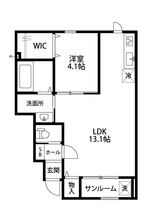 ＧＲＡＣＥ神道寺２号館 102号室 間取り