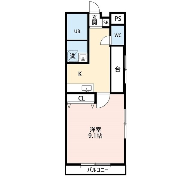 フラット東中通 201号室 間取り