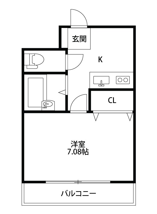 インプレスコート 302号室 間取り