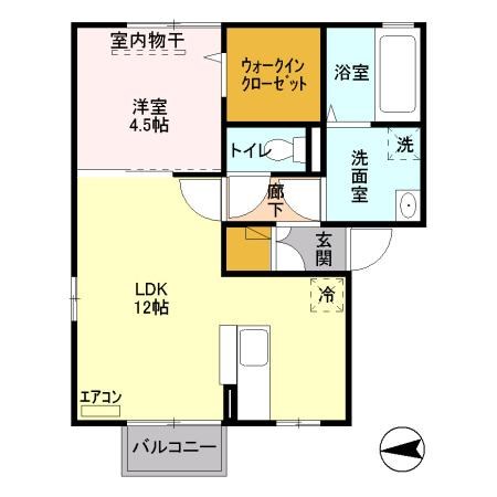 パインハウスⅡ  201号室 間取り