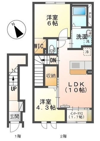 サザンウェーブⅡ  206号室 間取り