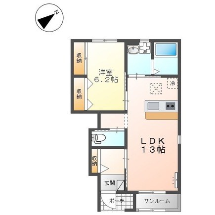 ファインシア  102号室 間取り