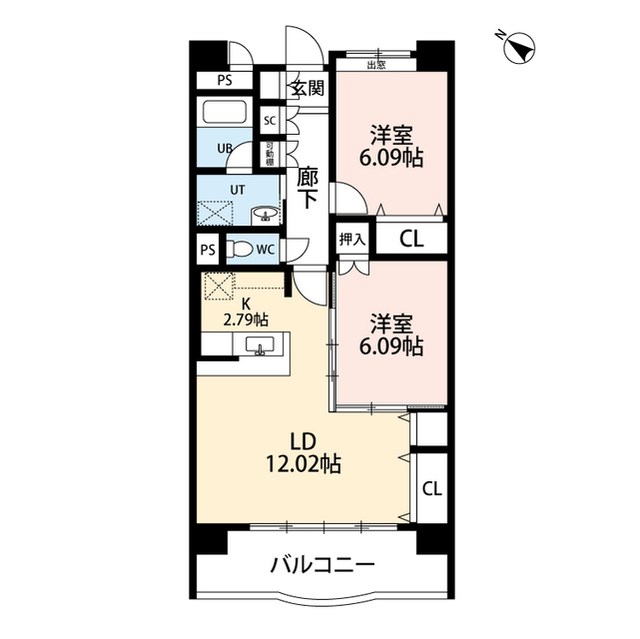 フェリシア柳都 1005号室 間取り