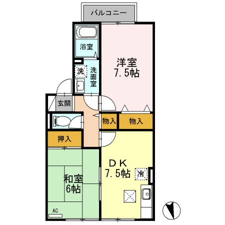 ふぁみーる萌 B202号室 間取り