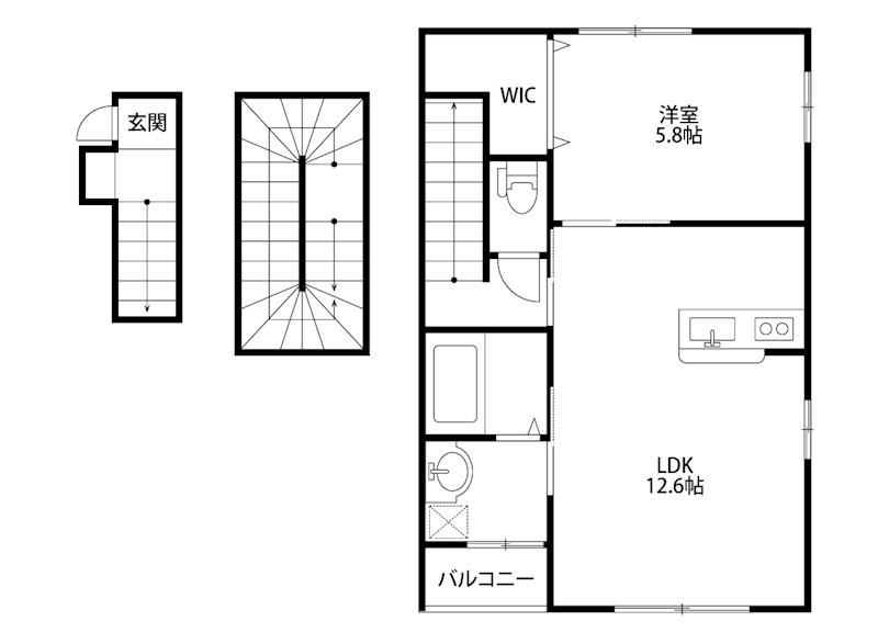 FERIO万代 302号室 間取り