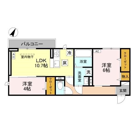 CLASSEUM幸西　Ⅱ 202号室 間取り