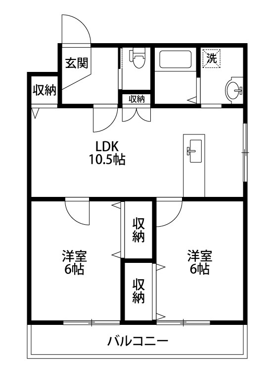 クラシック牡丹山 105号室 間取り
