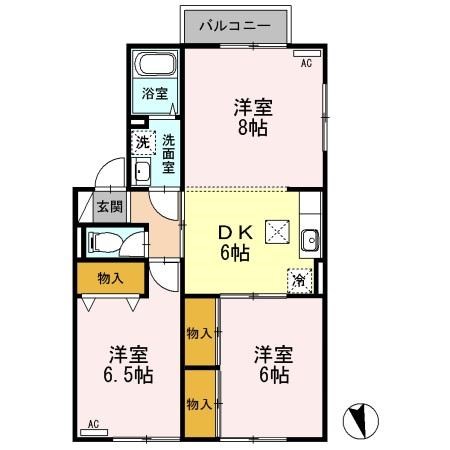 ふぁみーる萌 A201号室 間取り