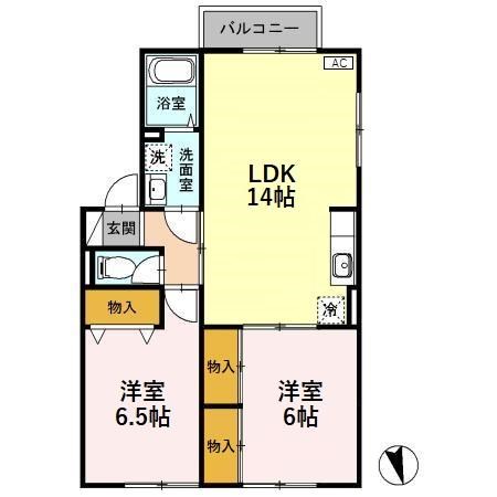 ふぁみーる萌 A201号室 間取り