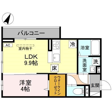 D-ROOM上所中  103号室 間取り