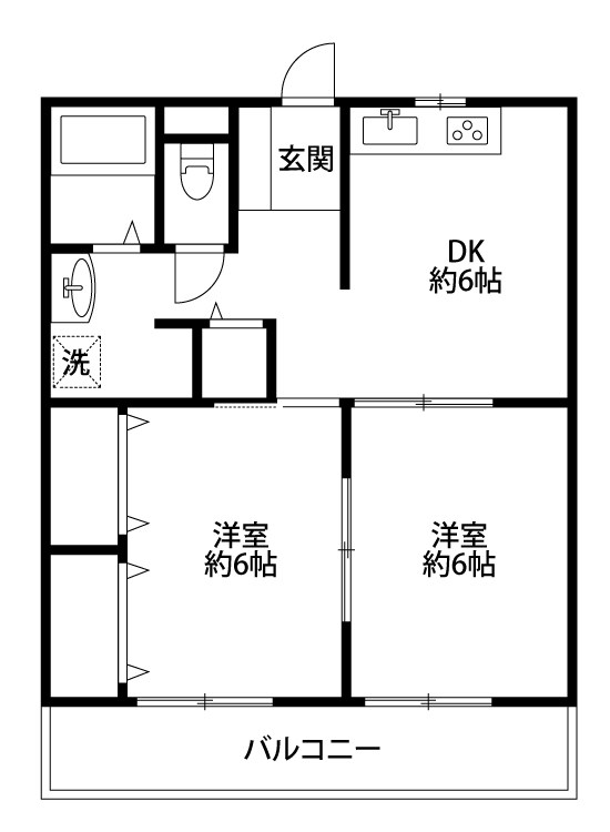 ルミエール城山 102号室 間取り