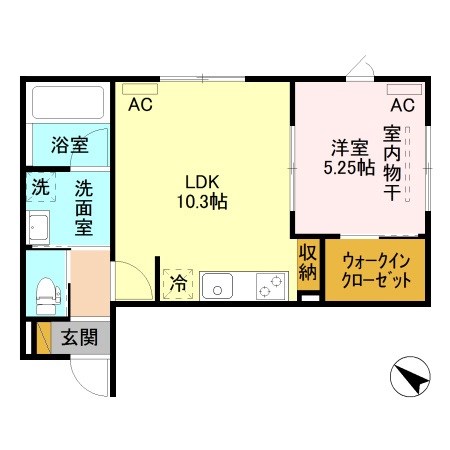 イニエ上大川前通 102号室 間取り
