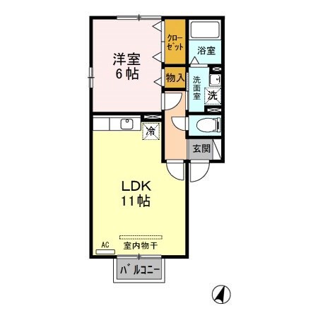 レコルトⅡ B101号室 間取り