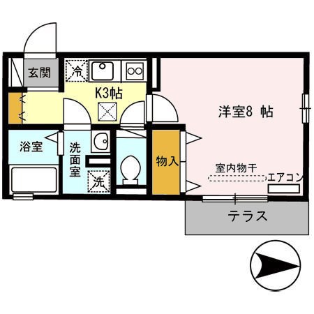 リヤフィールド B202号室 間取り