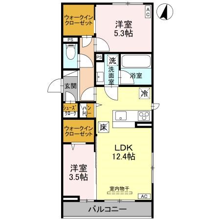 エテルネル近江 101号室 間取り