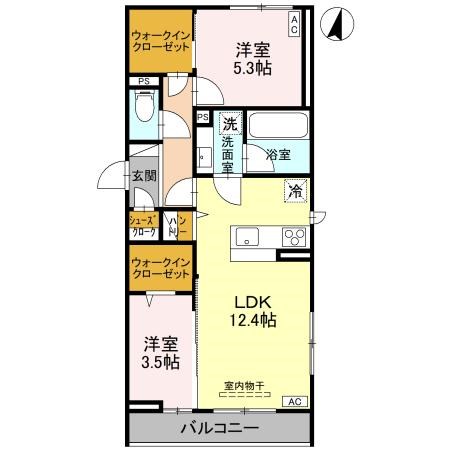 エテルネル近江 201号室 間取り