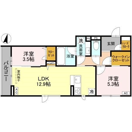 エテルネル近江 202号室 間取り