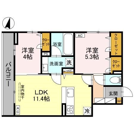 エテルネル近江 203号室 間取り