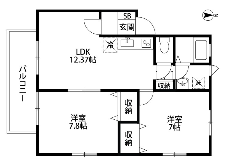 プラセール有楽 A102号室 間取り