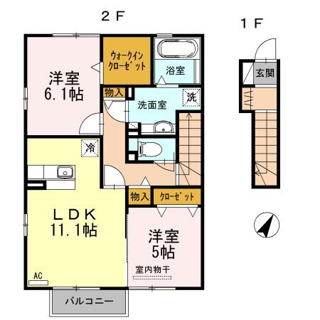 ロワール・カナ   B202号室 間取り