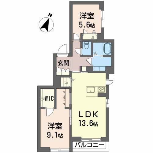 シャーメゾン上所 201号室 間取り