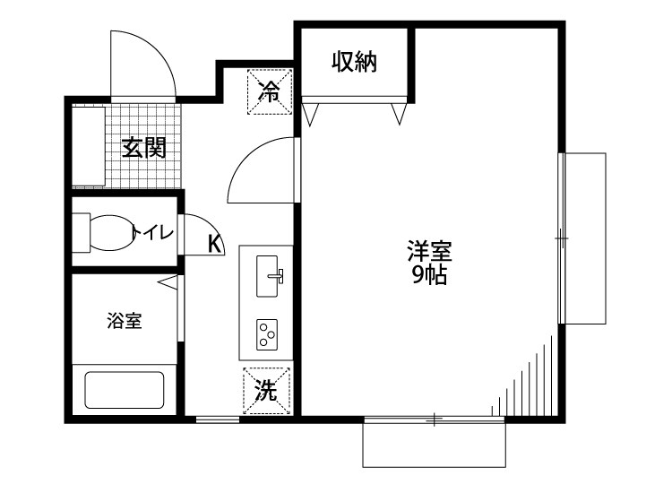 華寮Ⅱ 103号室 間取り