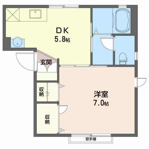 ルミエール県庁前 102号室 間取り