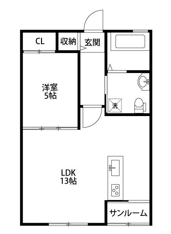 トリニティ・南笹口 202号室 間取り
