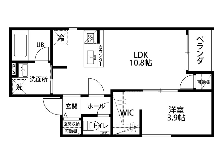 ラフィネ東大畑通 201号室 間取り