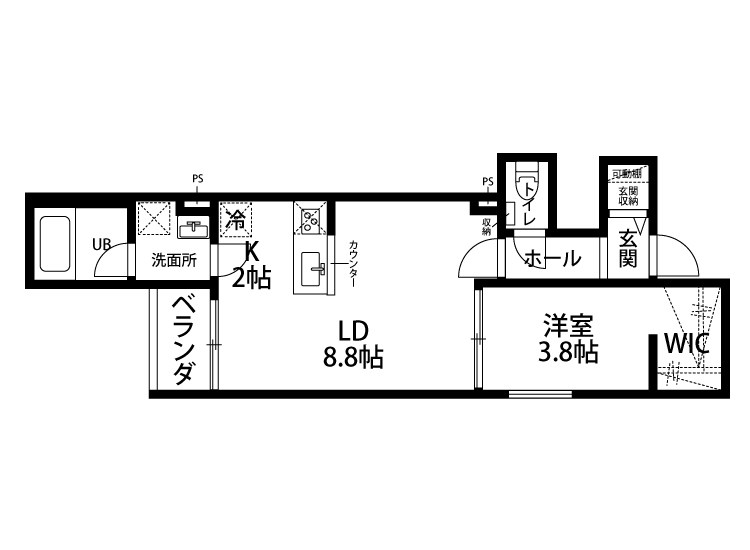 ラフィネ東大畑通 103号室 間取り