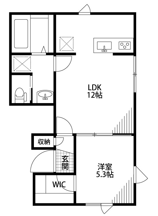 ReNARE鐙　Re2 101号室 間取り