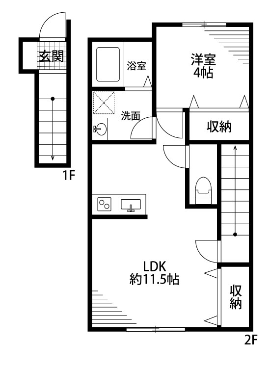 Claire　MOTOMACHI 201号室 間取り