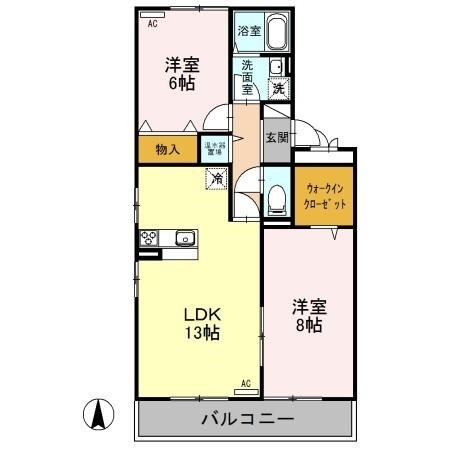 セブンワンテンE 205号室 間取り