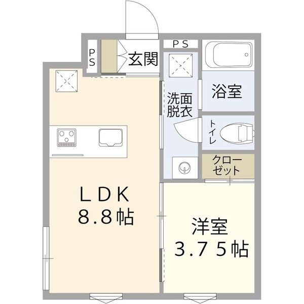 アーバンブランチ鳥屋野南 A102号室 間取り