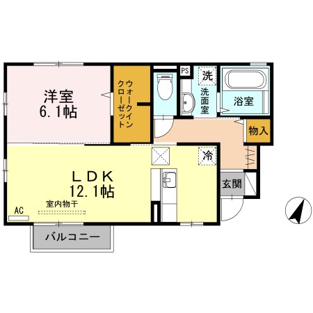 グランコートA 101号室 間取り