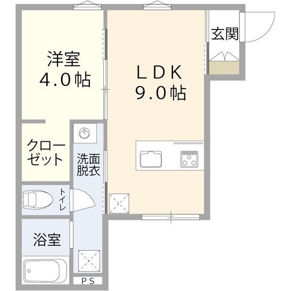 アーバンブランチ鳥屋野南 A103号室 間取り