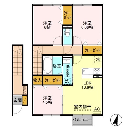 アステールⅢ 202号室 間取り
