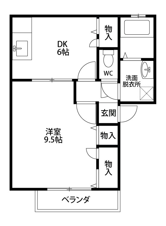 シャンヴィラージュ 102号室 間取り