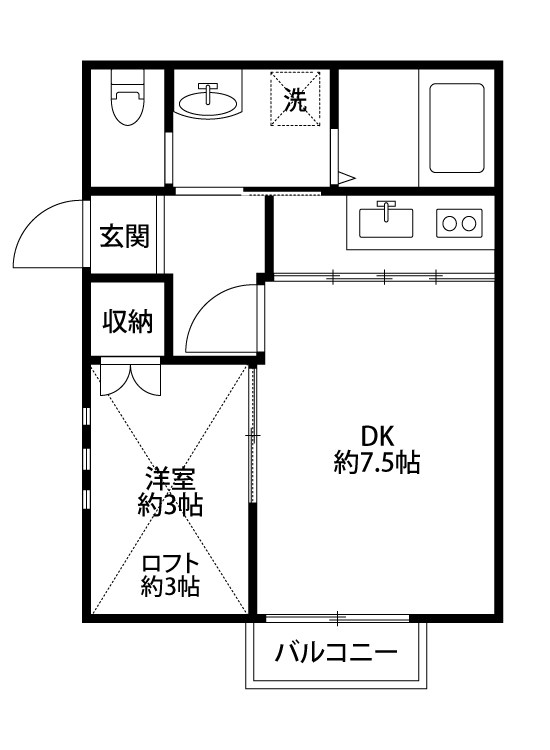 フローリアン松波 201号室 間取り