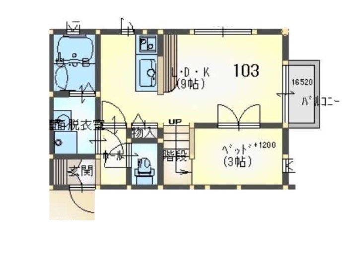 ピエーノ 103号室 間取り