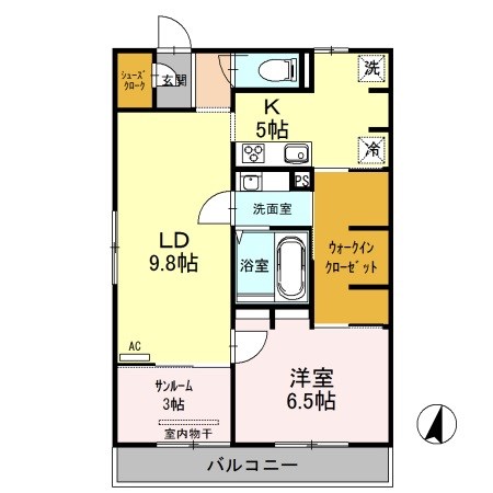 Sky Terrace　Ⅰ 307号室 間取り