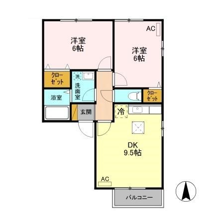 デューク 103号室 間取り
