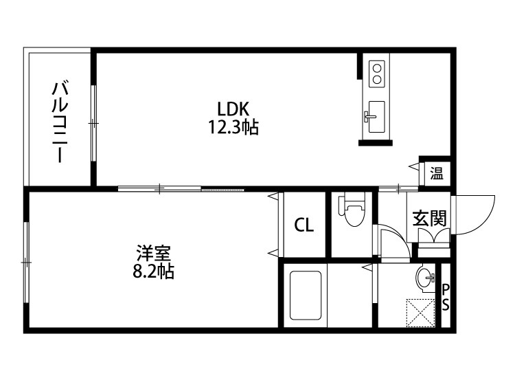 風屋 202号室 間取り