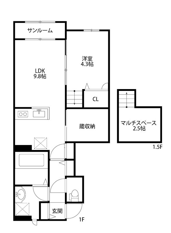 Belle　Lead小針 101号室 間取り