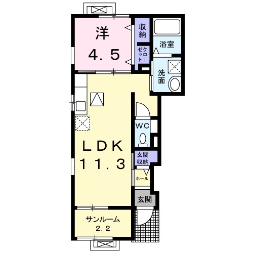 カーサ　アルバ 101号室 間取り
