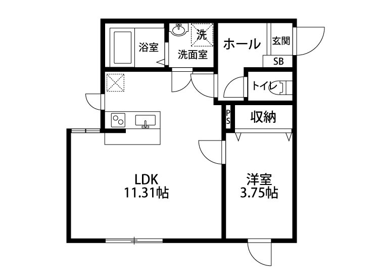CasaSole 202号室 間取り